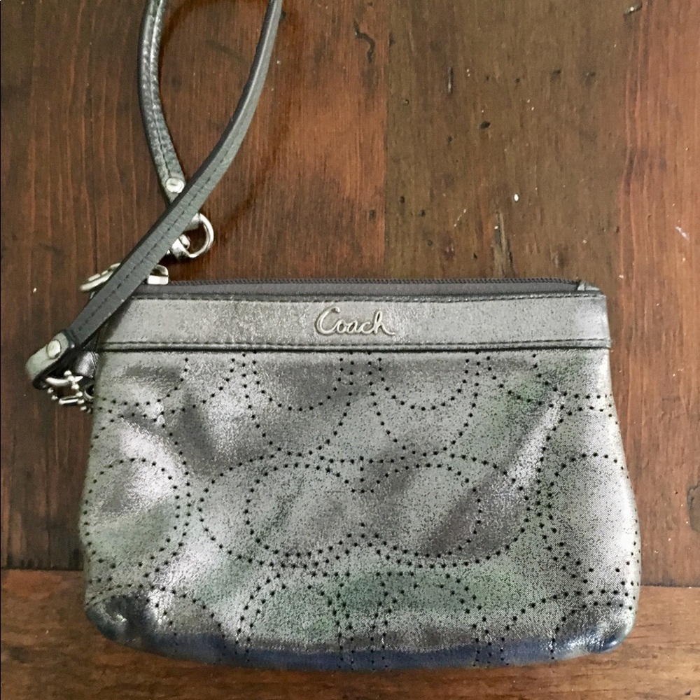 Metallic Coach wristlet